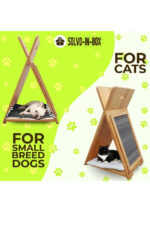 Cat House Funny Teepee Tent for Small Cats and Dogs Durable Wood Pet House for Indoor Pets Cat - Image 3