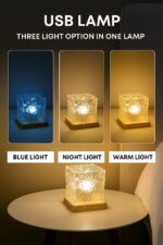 3D Ocean Wave Projector Lamp | Crystal Table Lamp with Multicolor Night Lamp - Image 4