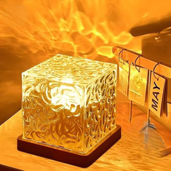 3D Ocean Wave Projector Lamp | Crystal Table Lamp with Multicolor Night Lamp